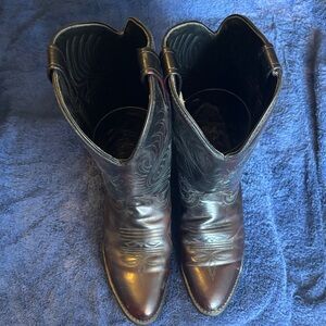 Black Leather Genuine Cowboy Boots